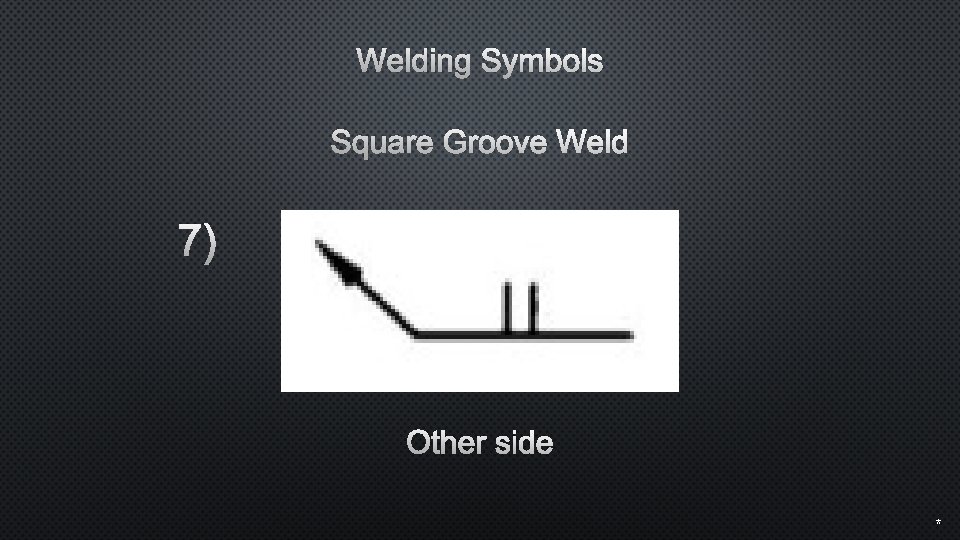 Welding Symbols Square Groove Weld 7) Other side * 