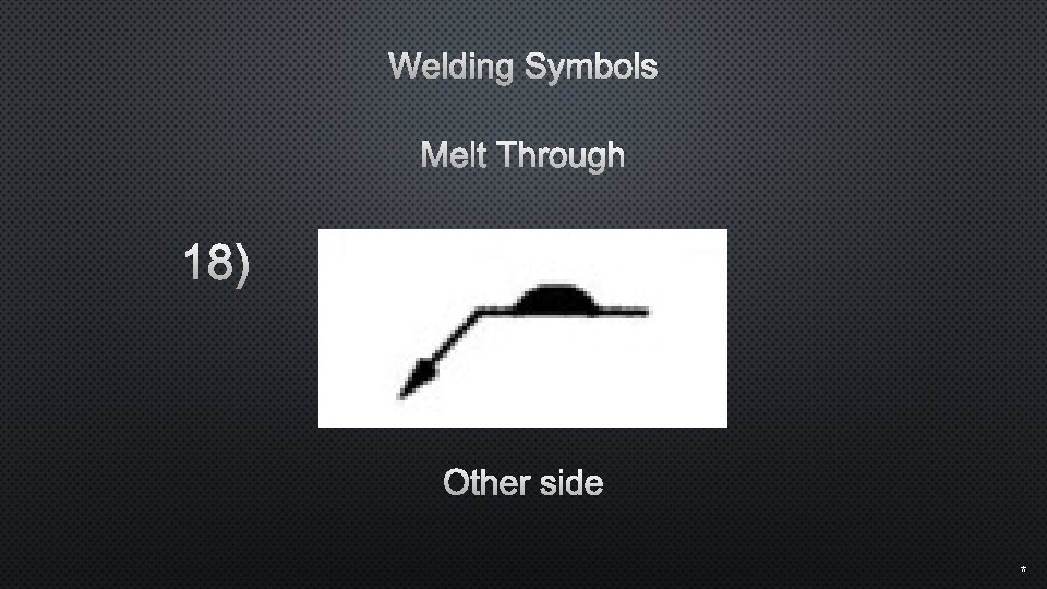 Welding Symbols Melt Through 18) Other side * 