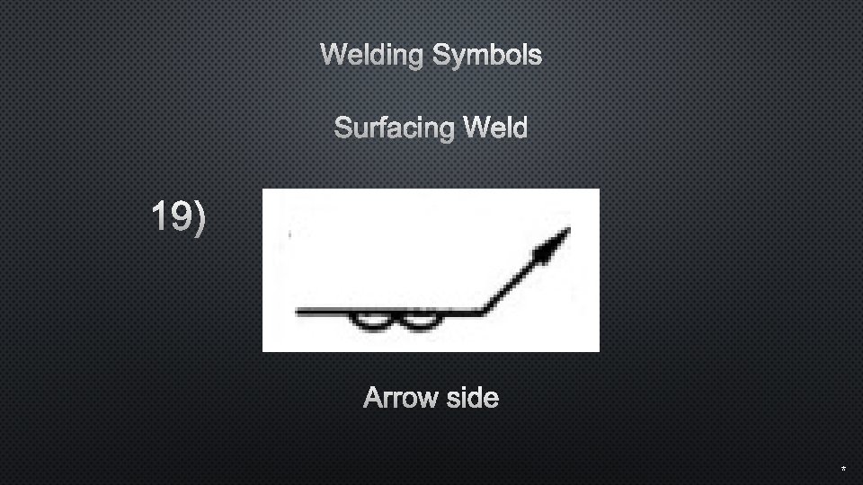 Welding Symbols Surfacing Weld 19) Arrow side * 