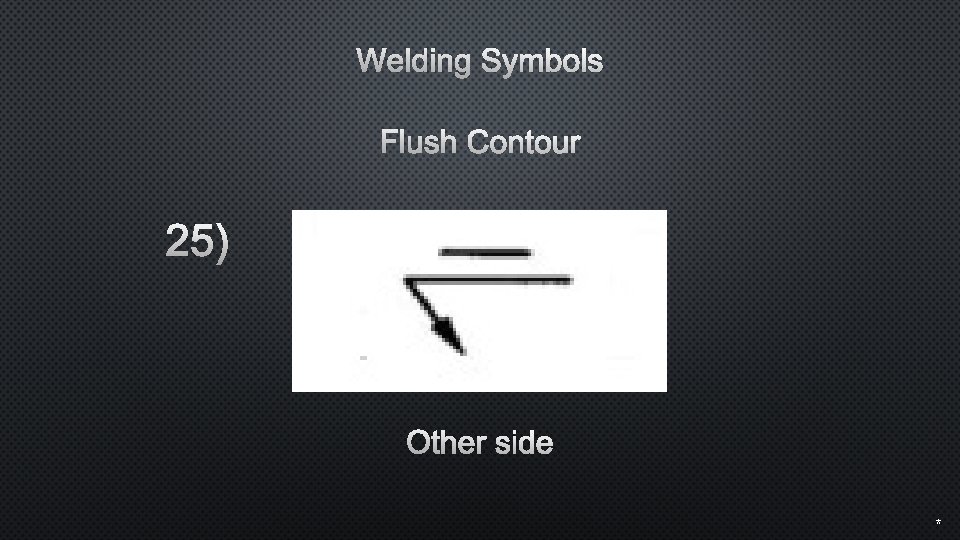 Welding Symbols Flush Contour 25) Other side * 