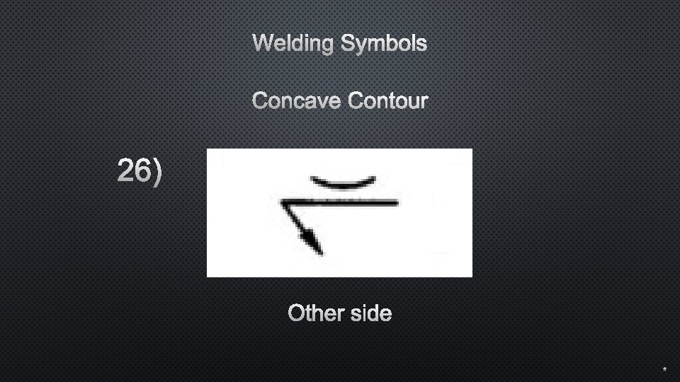 Welding Symbols Concave Contour 26) Other side * 