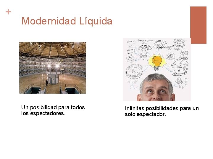 + Modernidad Líquida Un posibilidad para todos los espectadores. Infinitas posibilidades para un solo