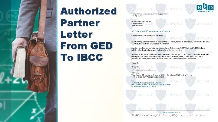 Authorized Partner Letter From GED To IBCC 