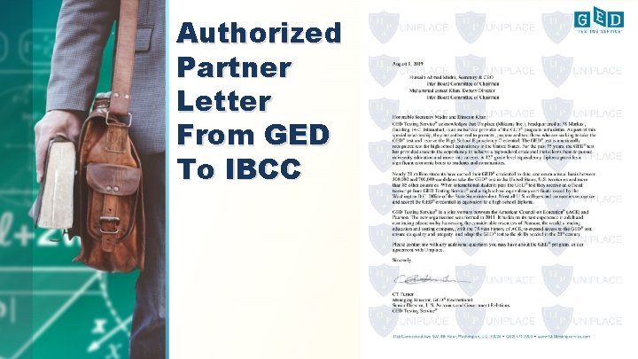Authorized Partner Letter From GED To IBCC 