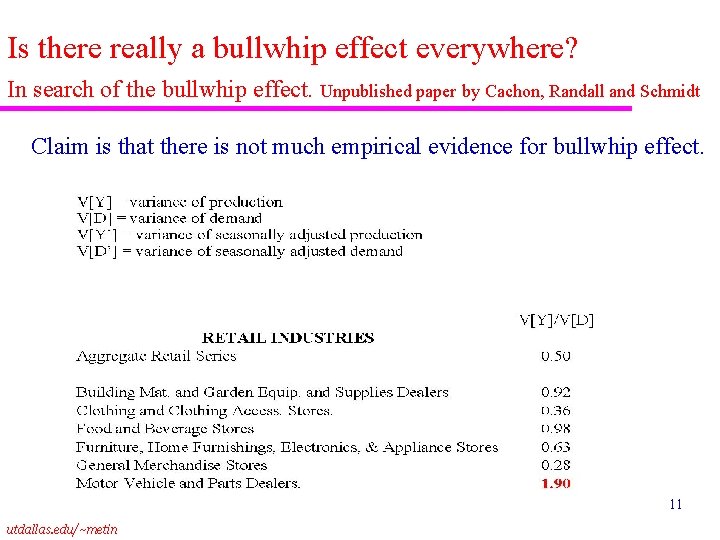 Is there really a bullwhip effect everywhere? In search of the bullwhip effect. Unpublished