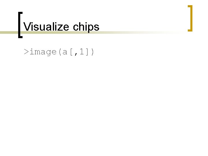 Visualize chips >image(a[, 1]) 