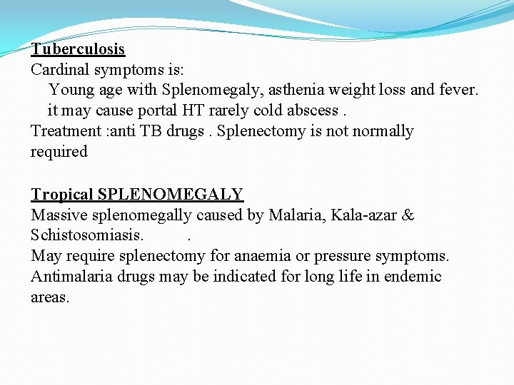 Tuberculosis Cardinal symptoms is: Young age with Splenomegaly, asthenia weight loss and fever. it