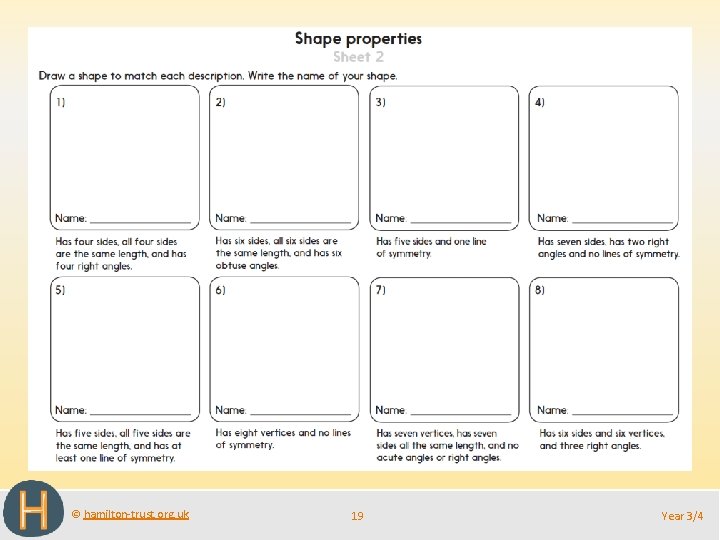 © hamilton-trust. org. uk 19 Year 3/4 