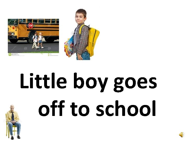 Little boy goes off to school 