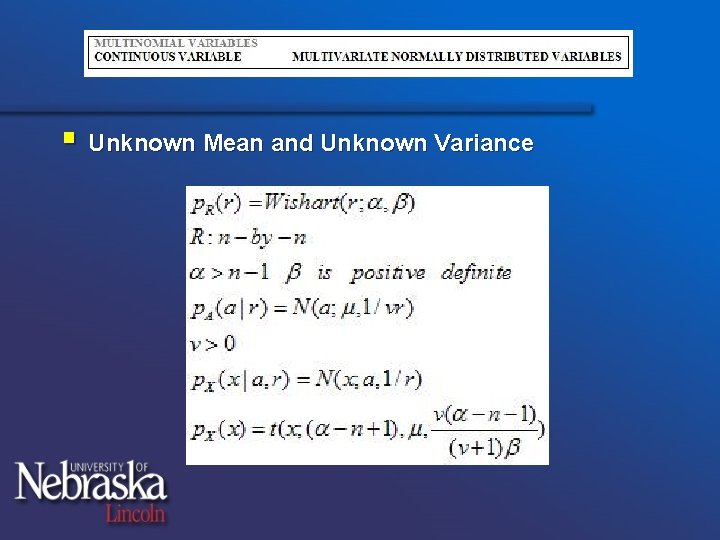 § Unknown Mean and Unknown Variance 