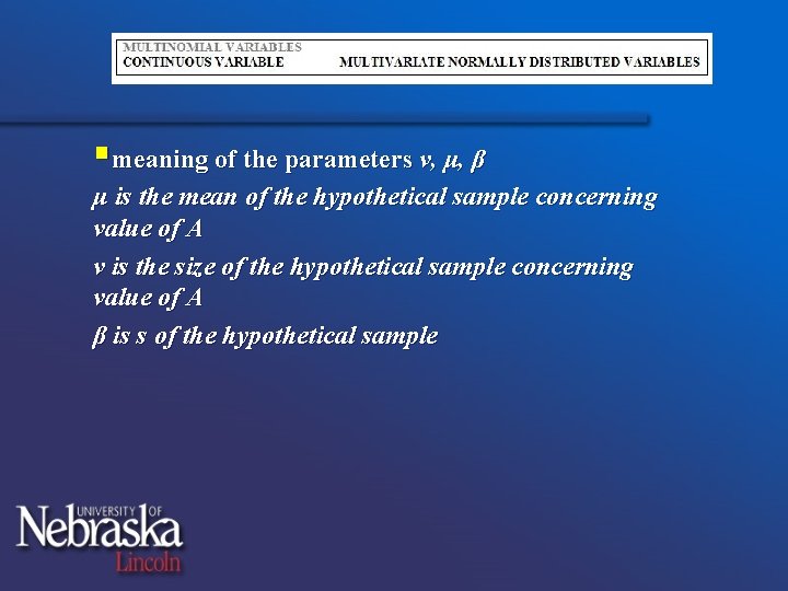 §meaning of the parameters v, μ, β μ is the mean of the hypothetical