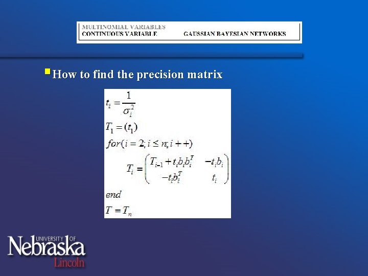 §How to find the precision matrix 