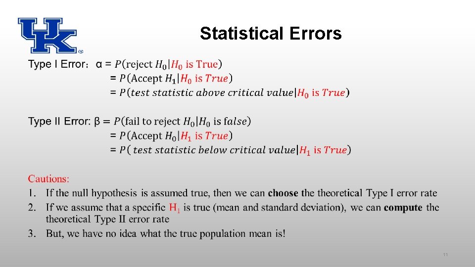 Statistical Errors • 11 