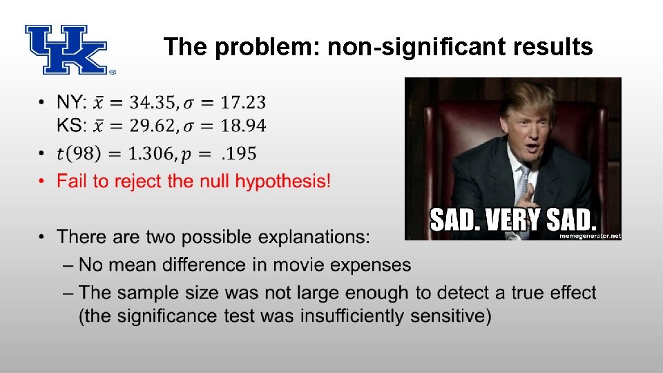 The problem: non-significant results • 