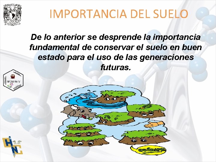 IMPORTANCIA DEL SUELO De lo anterior se desprende la importancia fundamental de conservar el