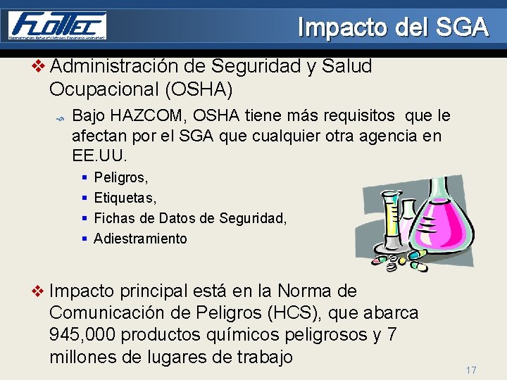 Impacto del SGA v Administración de Seguridad y Salud Ocupacional (OSHA) Bajo HAZCOM, OSHA