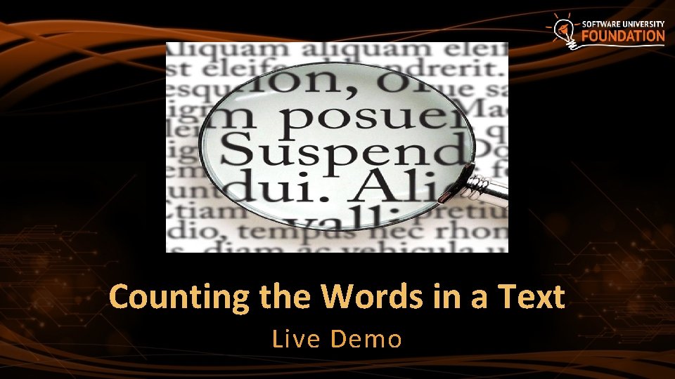 Counting the Words in a Text Live Demo 