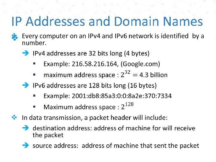 IP Addresses and Domain Names v 