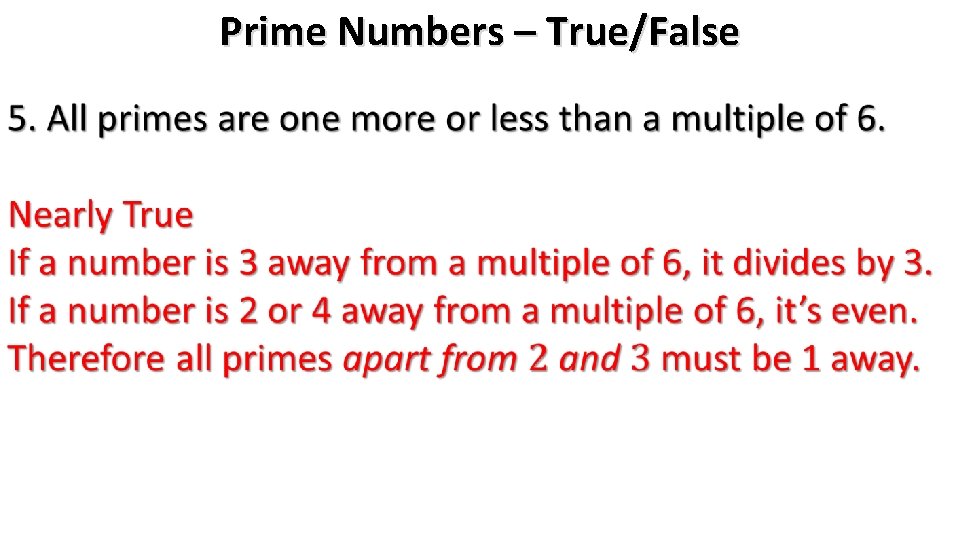 Prime Numbers – True/False 