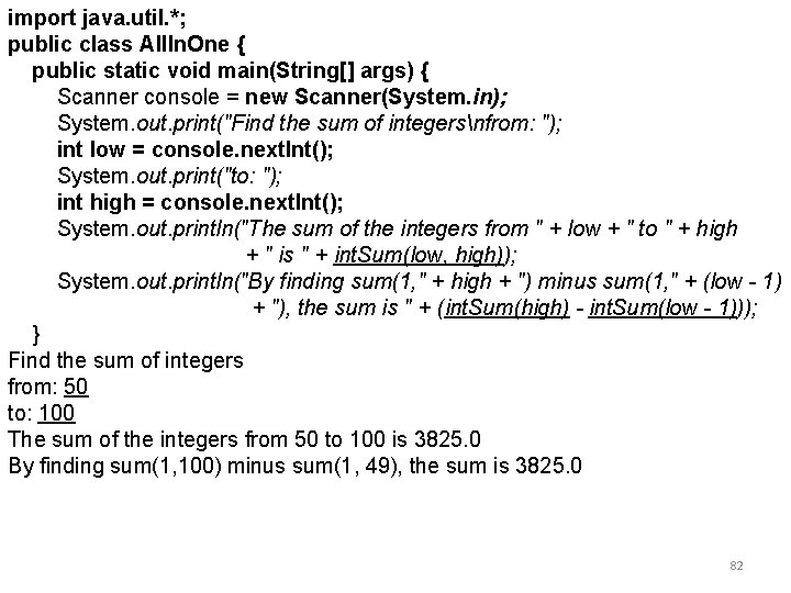 import java. util. *; public class All. In. One { public static void main(String[]