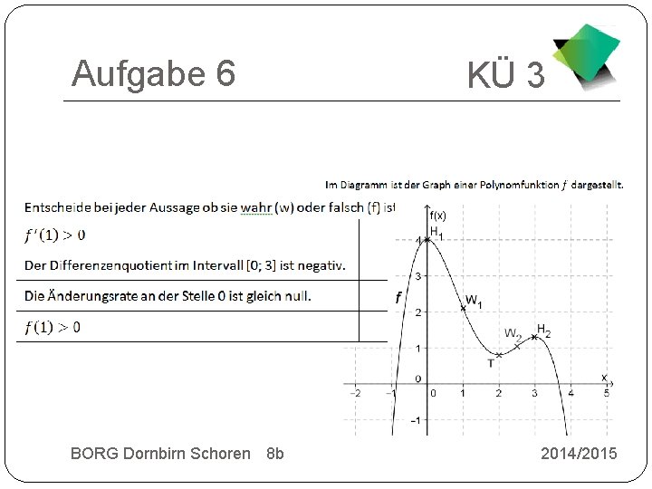 Aufgabe 6 BORG Dornbirn Schoren 8 b KÜ 3 2014/2015 