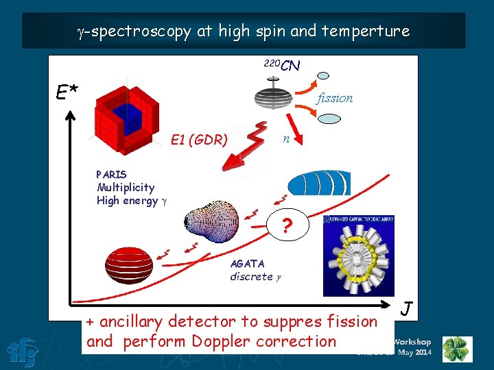g-spectroscopy at high spin and temperture 220 CN E* fission E 1 (GDR) n