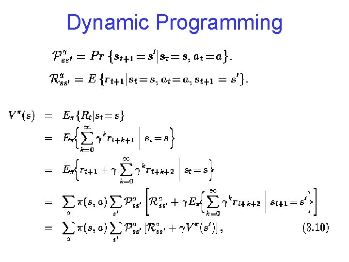 Dynamic Programming Dynamic Programming