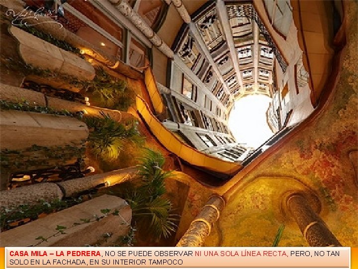 CASA MILA – LA PEDRERA, NO SE PUEDE OBSERVAR NI UNA SOLA LÍNEA RECTA,