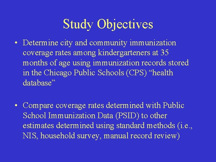Estimating CommunityLevel Immunization Coverage Rates Using Public School