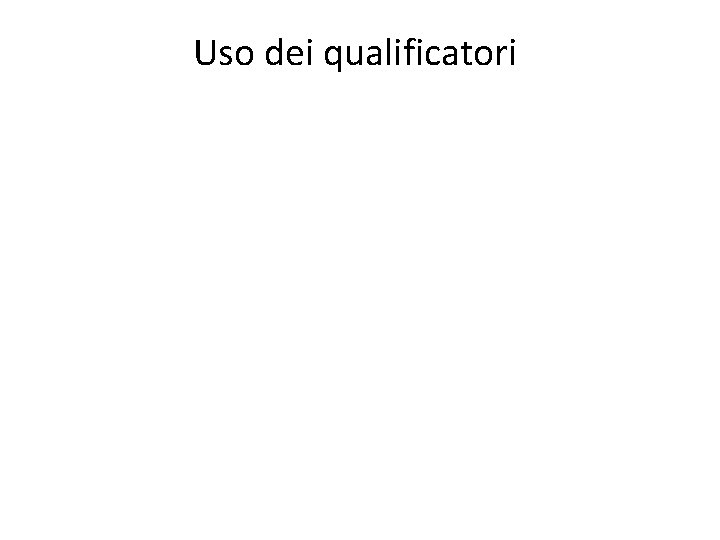 Uso dei qualificatori 