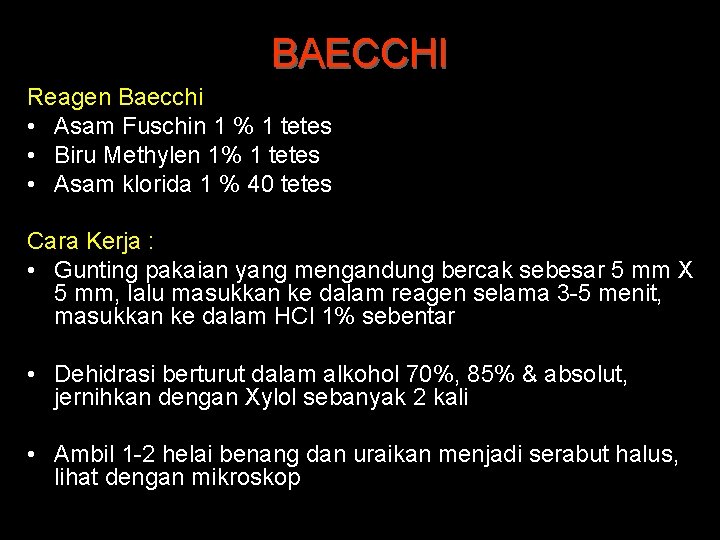 BAECCHI Reagen Baecchi • Asam Fuschin 1 % 1 tetes • Biru Methylen 1%