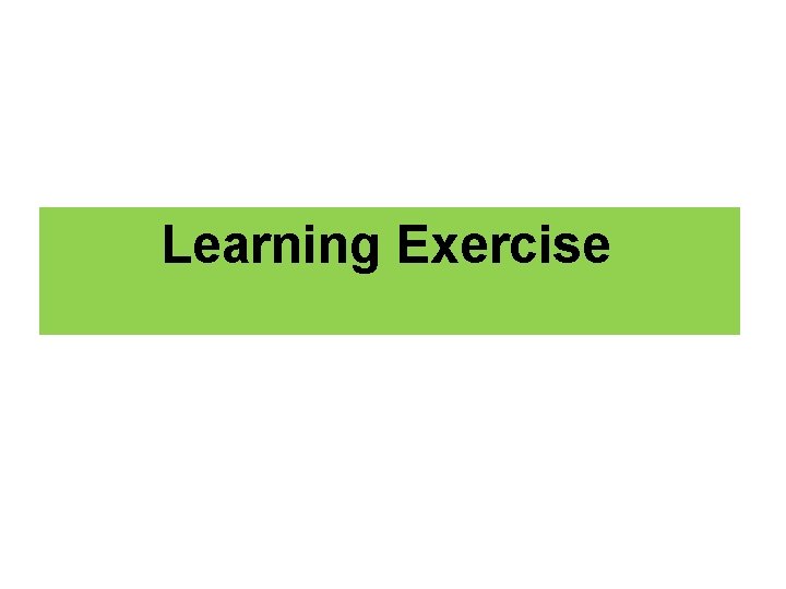 Learning Exercise 
