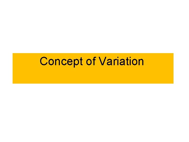 Concept of Variation 