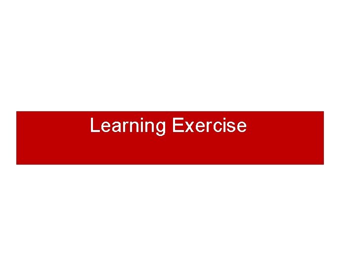 Learning Exercise 