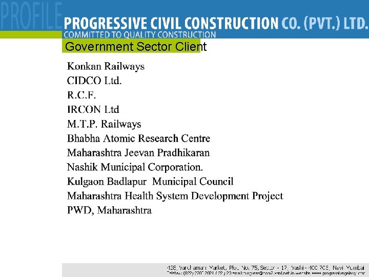 Government Sector Client 