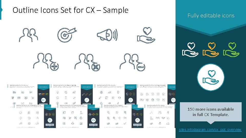 Outline Icons Set for CX – Sample Fully editable icons 150 more icons available