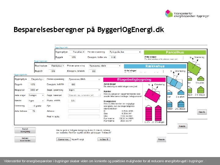 Besparelsesberegner på Byggeri. Og. Energi. dk 02/11/16 Videncenter for energibesparelser i bygninger skaber viden