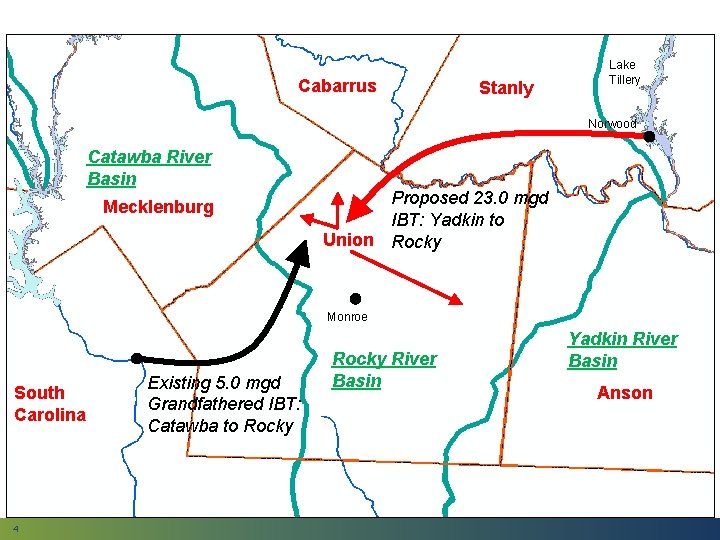 Cabarrus Stanly Lake Tillery Norwood Catawba River Basin Mecklenburg Proposed 23. 0 mgd IBT: