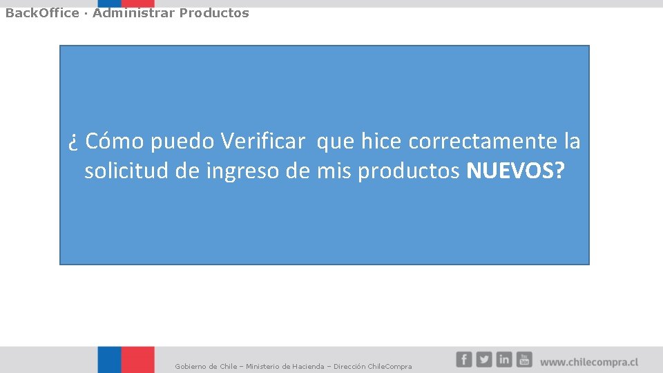 Back. Office · Administrar Productos ¿ Cómo puedo Verificar que hice correctamente la solicitud