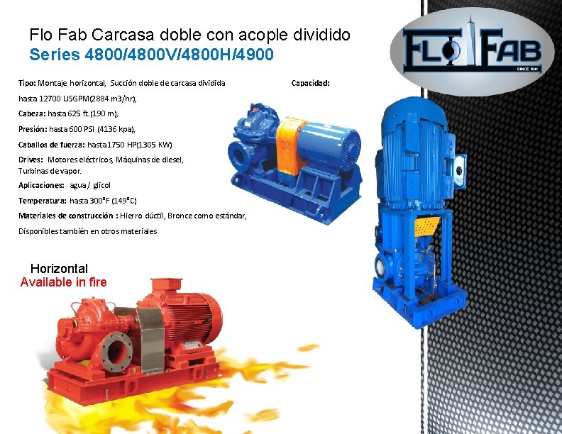 Flo Fab Carcasa doble con acople dividido Series 4800/4800 V/4800 H/4900 Tipo: Montaje horizontal,