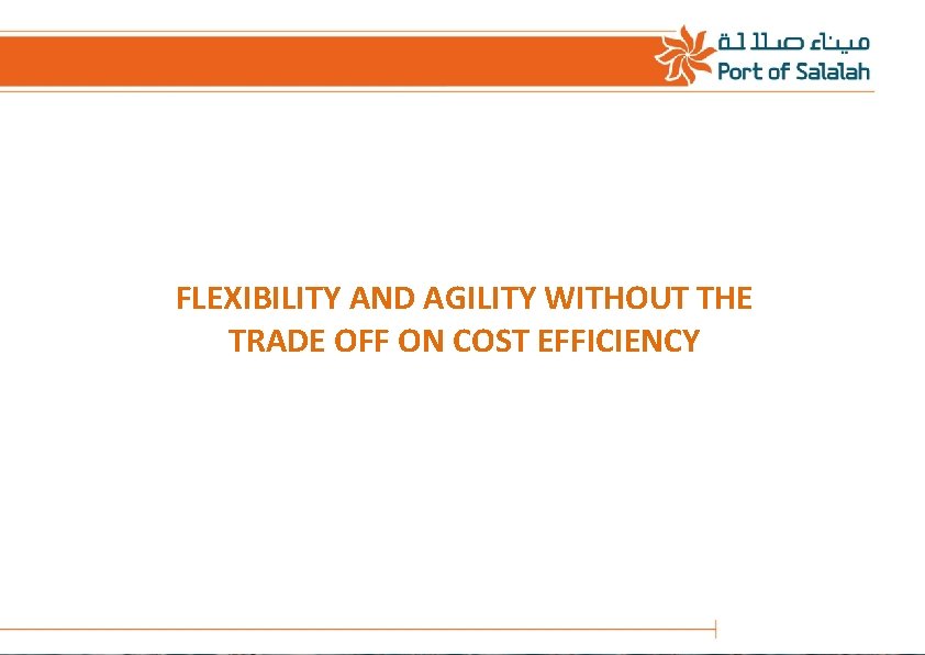 FLEXIBILITY AND AGILITY WITHOUT THE TRADE OFF ON COST EFFICIENCY 