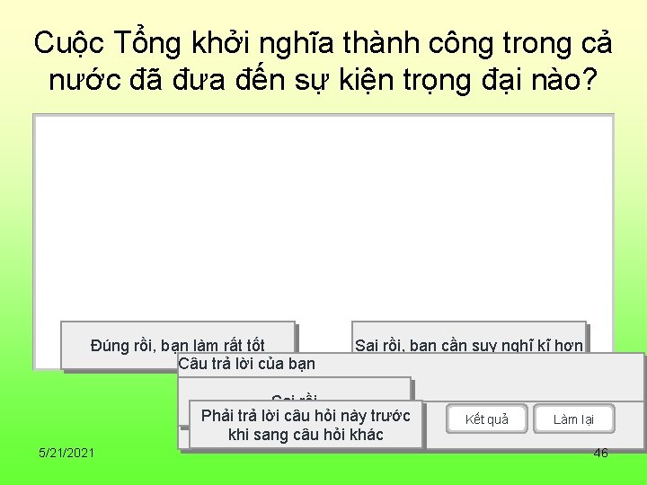 Cuộc Tổng khởi nghĩa thành công trong cả nước đã đưa đến sự kiện