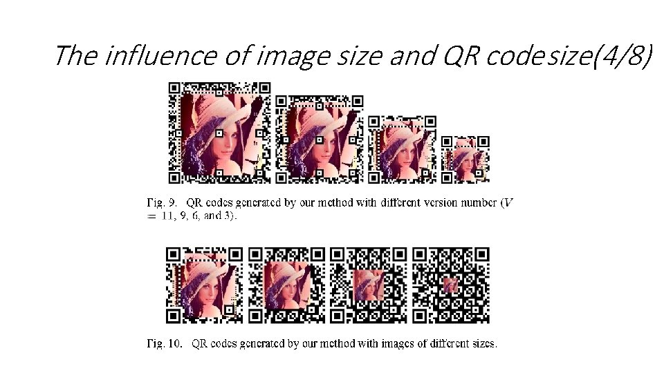 The influence of image size and QR code size(4/8) 