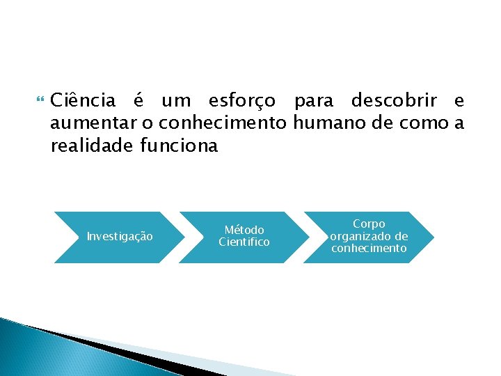  Ciência é um esforço para descobrir e aumentar o conhecimento humano de como