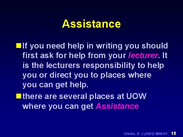 Assistance n If you need help in writing you should first ask for help