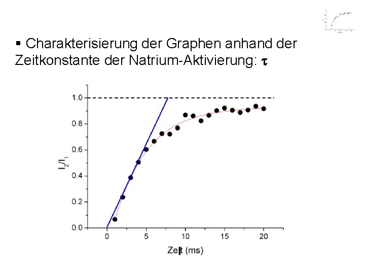 § Charakterisierung der Graphen anhand der Zeitkonstante der Natrium-Aktivierung: 