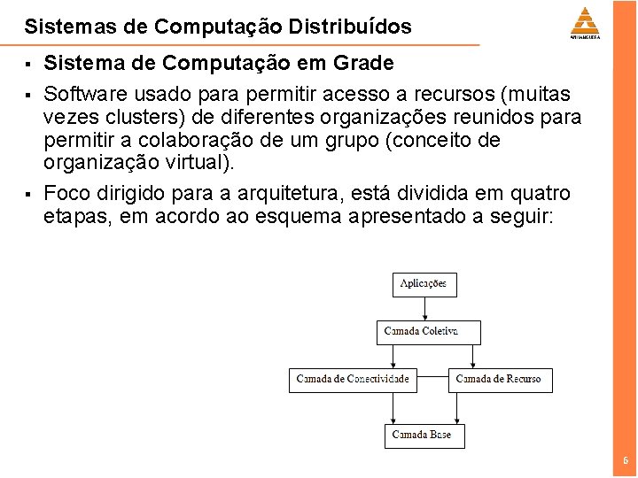 Sistemas de Computação Distribuídos § § § Sistema de Computação em Grade Software usado