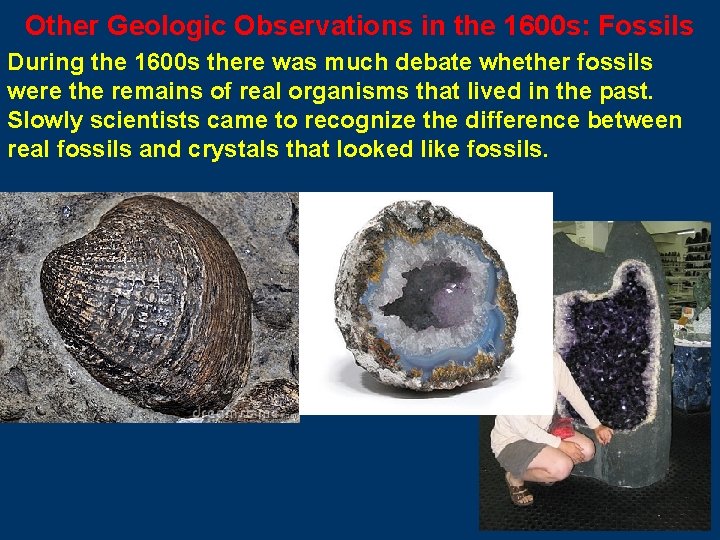 Other Geologic Observations in the 1600 s: Fossils During the 1600 s there was
