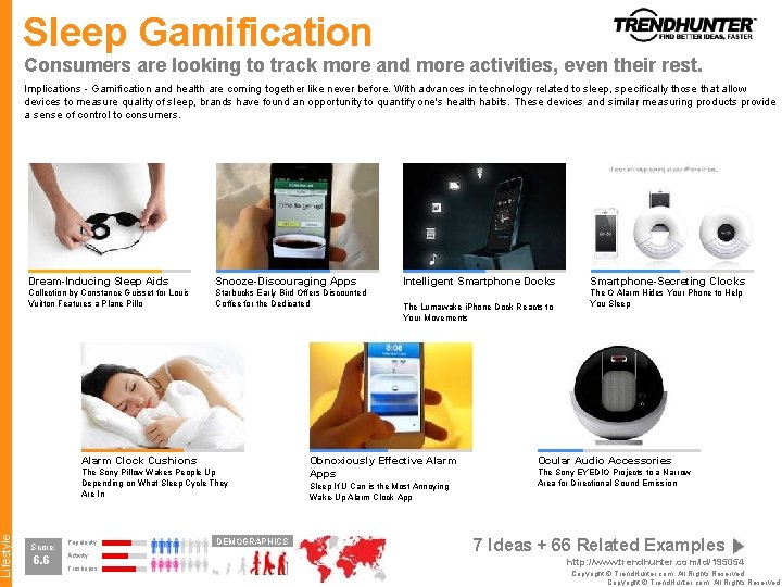 Lifestyle Sleep Gamification Consumers are looking to track more and more activities, even their