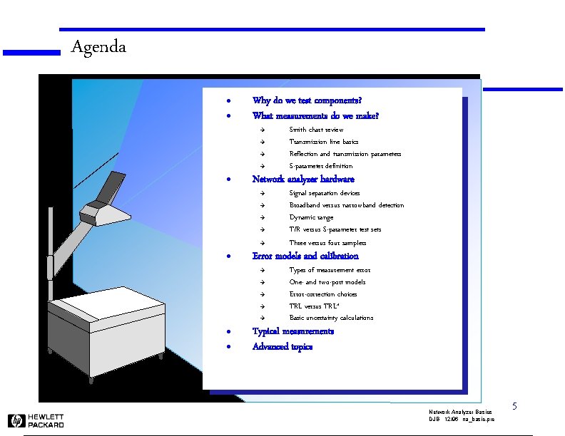 Agenda l l Why do we test components? What measurements do we make? è